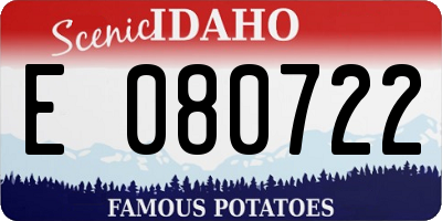 ID license plate E080722