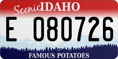 ID license plate E080726