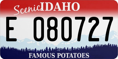 ID license plate E080727