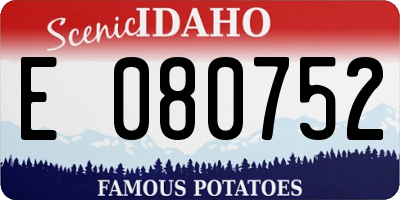 ID license plate E080752