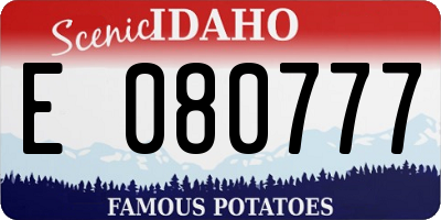 ID license plate E080777
