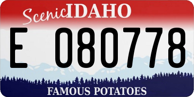 ID license plate E080778