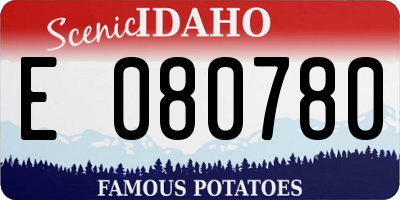 ID license plate E080780