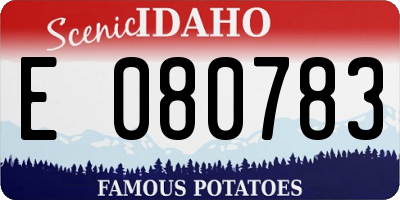 ID license plate E080783