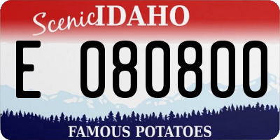 ID license plate E080800