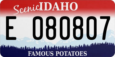 ID license plate E080807