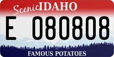 ID license plate E080808