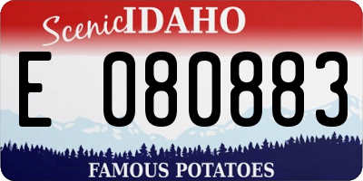 ID license plate E080883