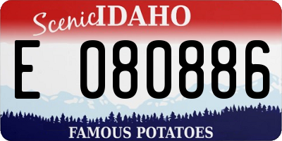 ID license plate E080886