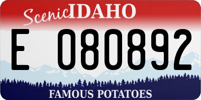 ID license plate E080892