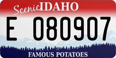 ID license plate E080907