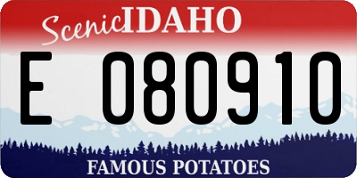 ID license plate E080910