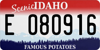 ID license plate E080916