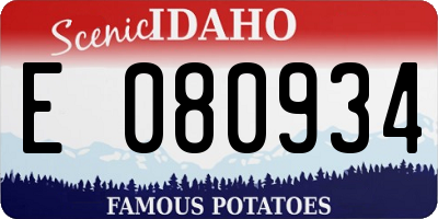 ID license plate E080934