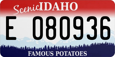 ID license plate E080936