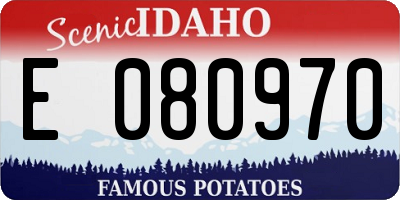 ID license plate E080970