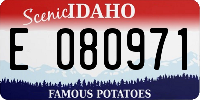 ID license plate E080971