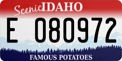 ID license plate E080972