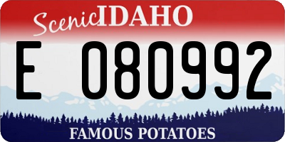 ID license plate E080992
