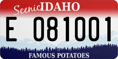 ID license plate E081001