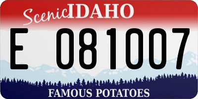 ID license plate E081007