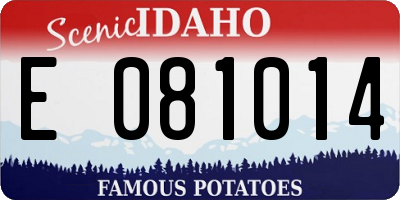 ID license plate E081014