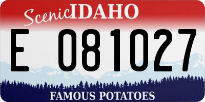 ID license plate E081027
