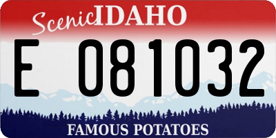 ID license plate E081032