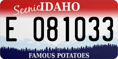 ID license plate E081033