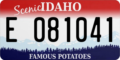 ID license plate E081041