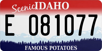 ID license plate E081077