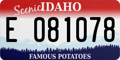 ID license plate E081078