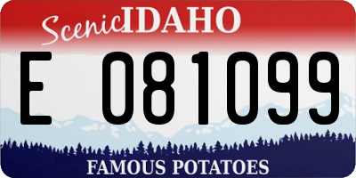 ID license plate E081099