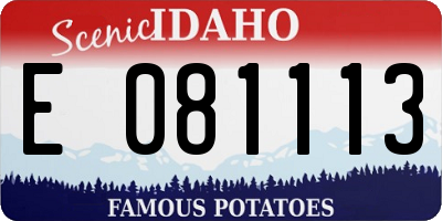 ID license plate E081113
