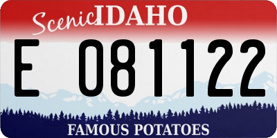 ID license plate E081122