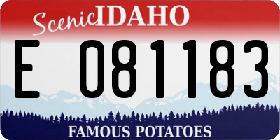 ID license plate E081183