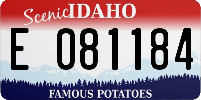 ID license plate E081184