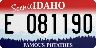 ID license plate E081190