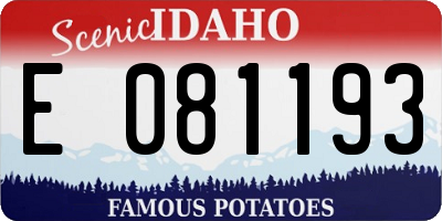 ID license plate E081193