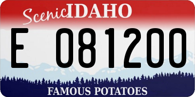 ID license plate E081200