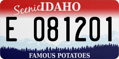 ID license plate E081201