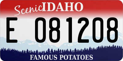 ID license plate E081208