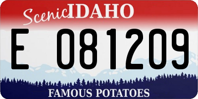 ID license plate E081209