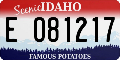ID license plate E081217