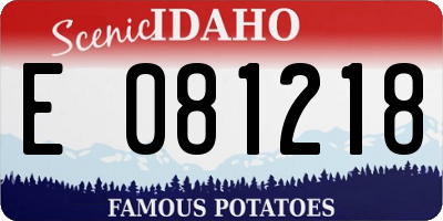 ID license plate E081218