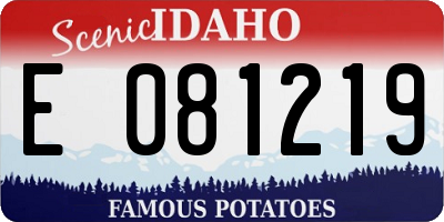 ID license plate E081219