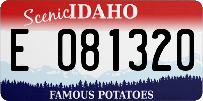 ID license plate E081320