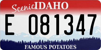 ID license plate E081347