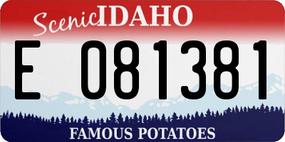 ID license plate E081381