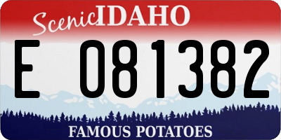 ID license plate E081382